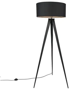 Stojací lampa Ilse černá s černým stínítkem
