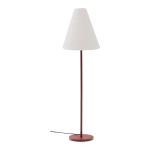Stojací lampa Navat – terakotová, výška 153 cm, textilní stínidlo