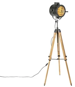 Stojací lampa Radient s dřevěným stativem