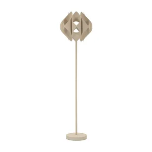 Stojací lampa Space – béžová, kovové stínidlo, výška 155 cm