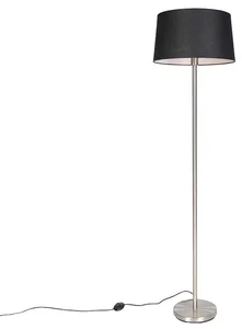 Stojací ocelová lampa s černým stínítkem 45 cm