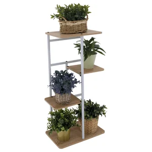 Stojan na květiny PEPEROMIA 1 – bílá / dub Sonoma