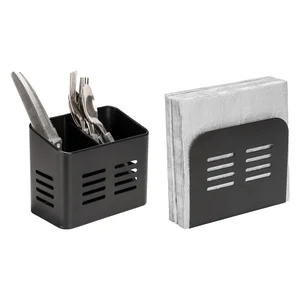 Stojany na příbory a ubrousky — set 2 kusy, černé provedení Outdoor Kitchen Baco od Wenko