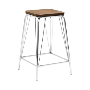 Stolička z jilmového dřeva District – Premier Housewares (stříbrná/přírodní)