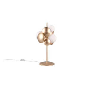 Stolní lampa Bubble Trio Select – skleněné stínidlo, zlato-bílá, 50 cm