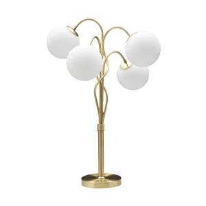 Stolní lampa Glamy, bílá se zlatým leskem, 74 cm