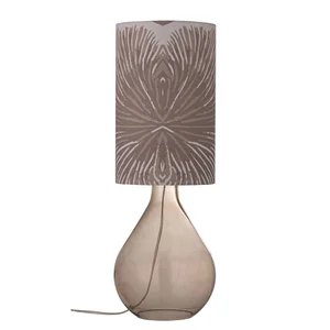 Stolní lampa Leni hnědá skleněná