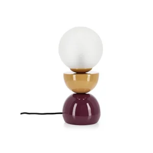 Stolní lampa Malton od Bizzotto – kovová, se skleněným stínidlem, 33 cm