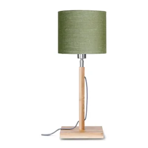 Stolní lampa se zeleným stínidlem a bambusovou konstrukcí Good&Mojo Fuji