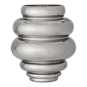 Stříbrná skleněná váza Zorya, 24 cm – Bloomingville