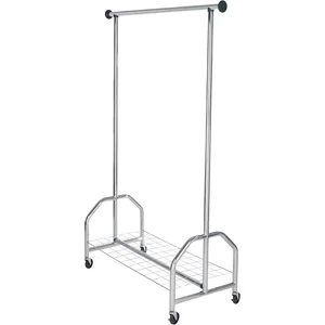 Stříbrný kovový pojízdný stojan na oblečení Profi – Wenko