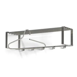 Stříbrný kovový věšák s poličkou Rex