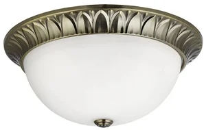 Stropní retro osvětlení Searchlight Flush v provedení antická mosaz