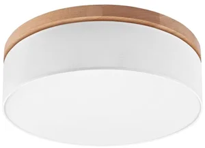 Stropní svítidlo Belladonna 3xE27, 50 cm, bílá s dubovým prvkem