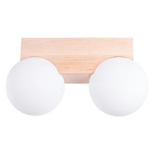 Stropní svítidlo Solum – Sollux, bílé/přírodní, skleněné stínidlo Ø12 cm