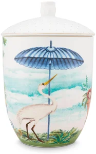 Stylová porcelánová nádoba Pip Studio Jolie Heron 1,5 l, bílá