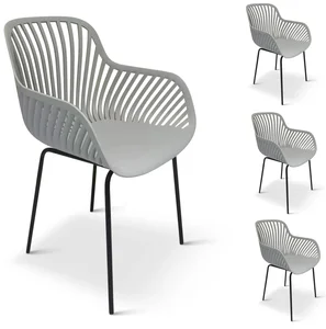 Stylová set designových křesel Texim GABY v elegantní šedi – balení 4 kusy