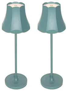 Stylové retro stolní lampy v minerální modré - Sada 2 kusů, dobíjecí IP44