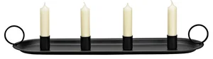 Stylový kovový adventní svícen SCANDINAVIA 49x14 cm - různé odstíny Barva: Černá
