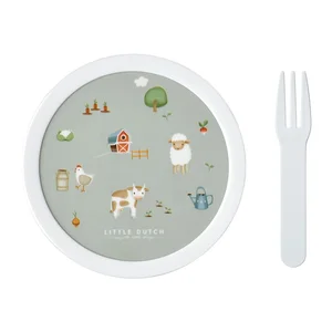 Svačinový box pro děti Little Farm s vidličkou - Mepal