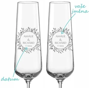 Svatební skleničky na sekt Náš příběh 2 ks