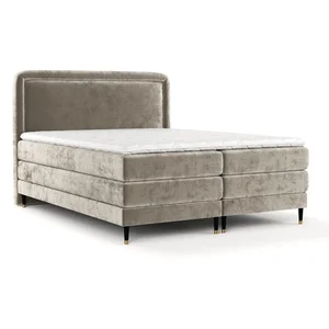 Světle hnědá boxspring postel 200x200 cm Dove