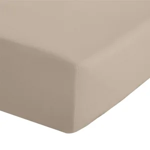 Světle hnědé napínací prostěradlo z perkálu 90×190 cm Easy Iron – Catherine Lansfield