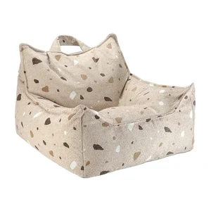 Světle hnědý dětský bouclé sedací vak Terrazzo Chair