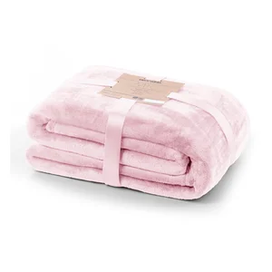Světle růžová deka z mikrovlákna DecoKing Mic 200 × 220 cm
