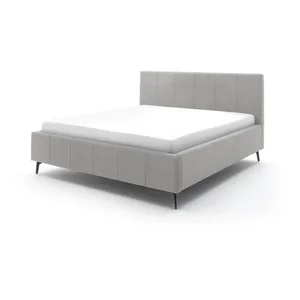 Světle šedá dvoulůžková postel s úložným prostorem Lizzano 160x200 cm