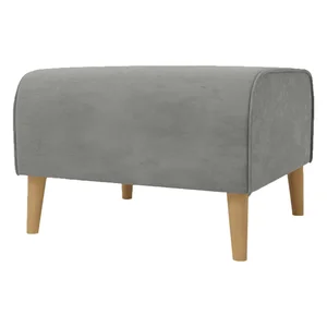 Světle šedá sametová podnožka Carole