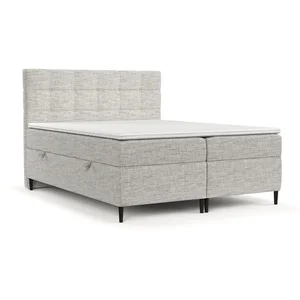 Světle šedá úložná boxspring postel 140x200 cm Urbaneo