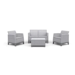 Světle šedý lounge set pro 4 osoby Scandi Forma od Keter