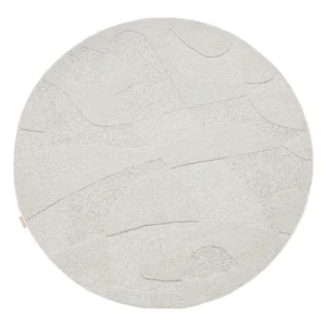Světle šedý vlněný kulatý koberec 133 cm Morphic Botanica Agnella
