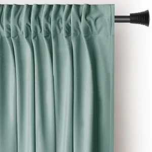 Světle zelený sametový dimout závěs 140x245 cm Pleat Restilo