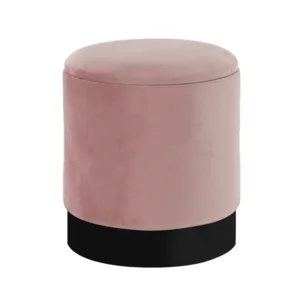 Taburet ANIZA Velvet – růžovo-černý