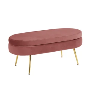Taburet NOBLIN Typ 2 Velvet – růžový, zlatý chrom