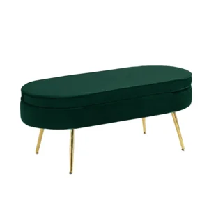 Taburet Noblin Typ 2 – Velvet smaragd, chrom zlato (Art Déco)