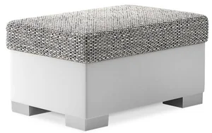 Taburet STRIATA 85x38x55 cm – šedá látka / bílá ekokůže