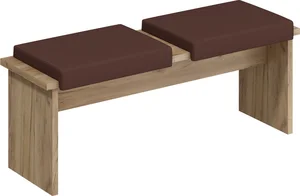 Taburet velký/Lavice GURLAN – craft zlatá a hnědá ekokůže