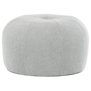 Taburet ZANMORJOR – šedá Bouclé