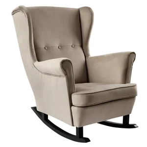 TEJA Houpací křeslo ušák béžová/černá