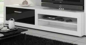 Televizní stolek MOLTENO bílo-černý lesk
