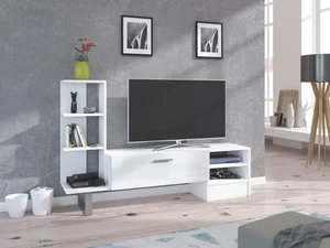 Televizní stolek VANIMO – bílý lesk