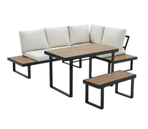 Tempo Kondela FLOJD Zahradní set – krémová/černá