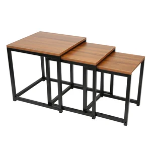 Tempo Kondela Set 3 konferenčních stolků Kastler New Typ 3 – ořech/černá