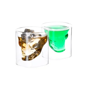 Termo sklenice lebka, sada 2 ks, 75 ml