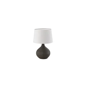 Tmavě hnědá keramicko-tkaninová stolní lampa Trio Martin