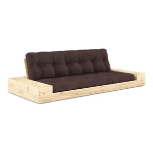 Tmavě hnědá rozkládací pohovka 244 cm Base