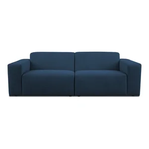 Tmavě modrá bouclé pohovka Roxy 228 cm